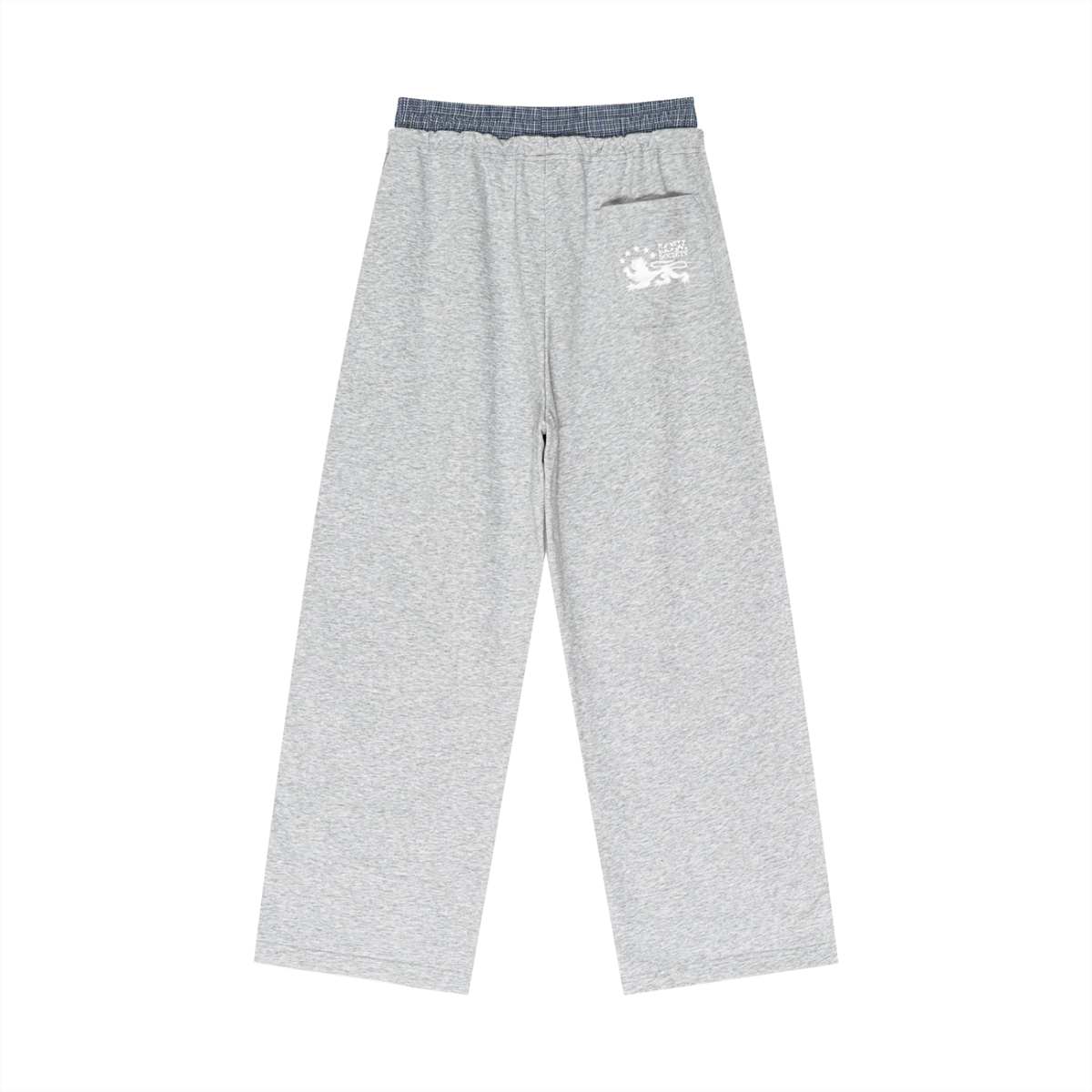 Plaid Contrast Waist Pants