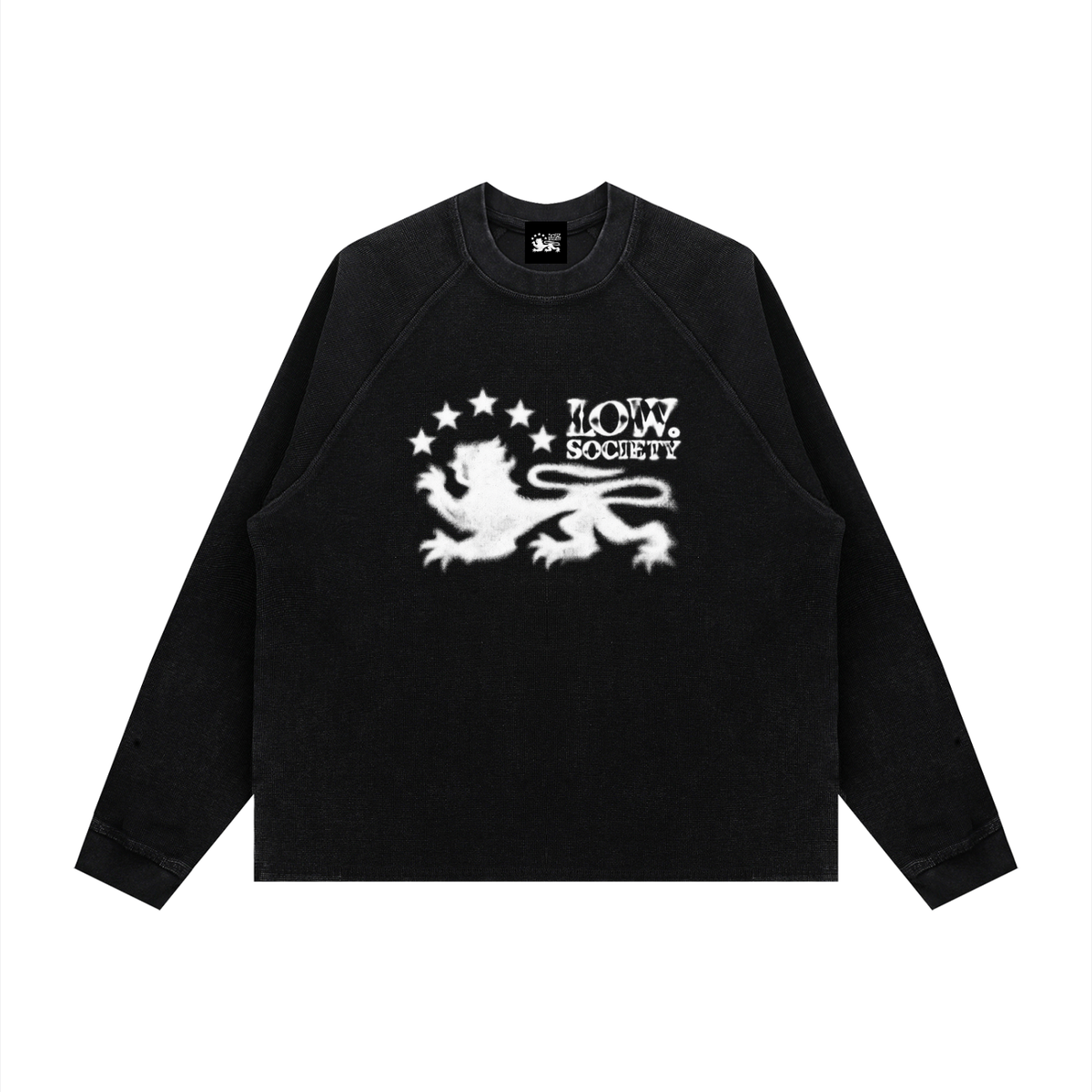 LOW SOCIETY Unisex Vintage Wash Boxy  Waffle T-Shirt