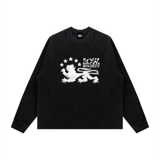 LOW SOCIETY Unisex Vintage Wash Boxy Waffle T-Shirt